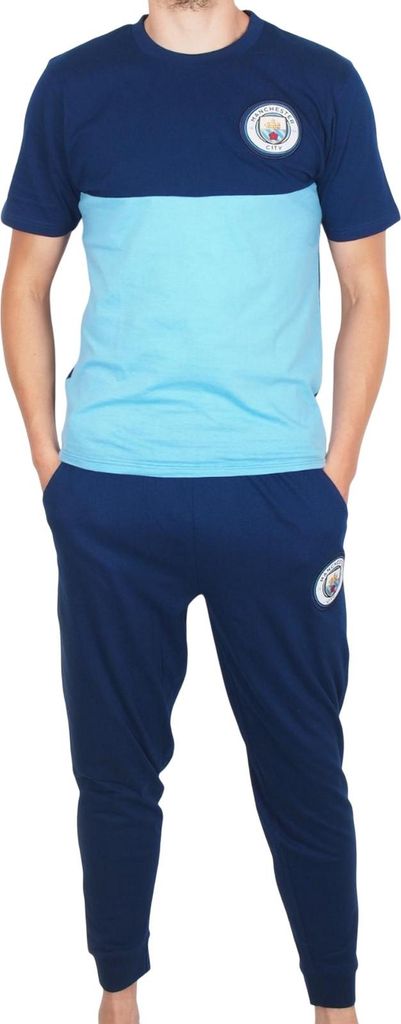 Manchester City FC - "Premium" Schlafanzug mit langer Hose für Herren GF986 (XXL) (Dunkles Marineblau)