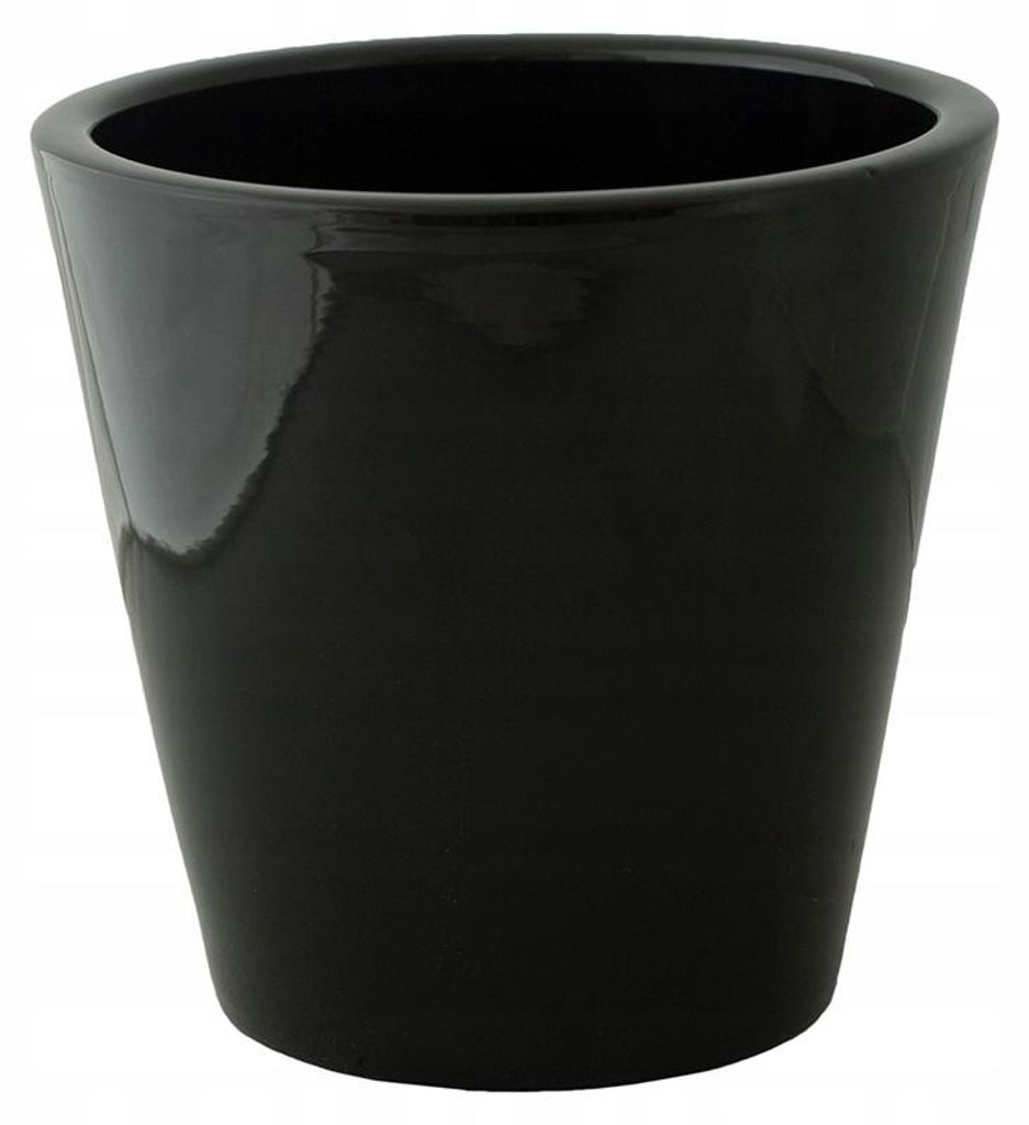 Skandi.pl SOFIA Keramik-Übertopf schwarz glänzend Ø 19cm Produktbild 
