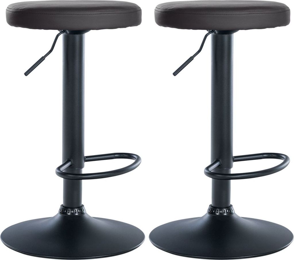 2er Set Barhocker Ponte Kunstleder schwarz schwarz