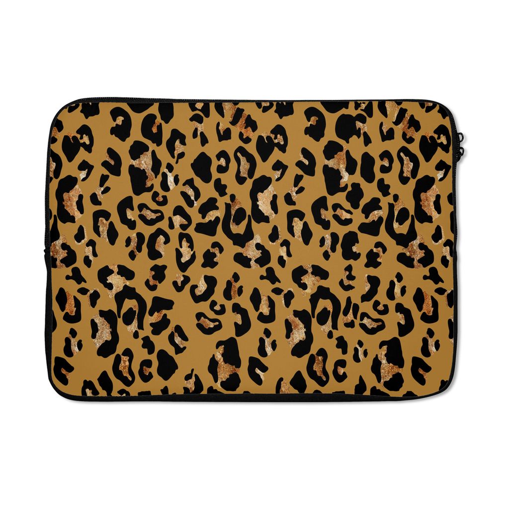 MuchoWow Laptop Hülle 13 Zoll Tiere - Pantherdruck - Muster Laptoptasche - Laptophülle - Sleeve - Rundumschutz