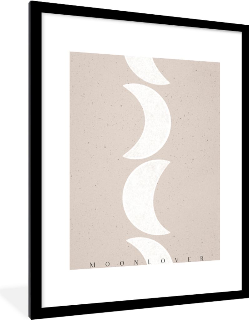MuchoWow Gerahmtes Poster Mond - Pastell - Text - Zitate 60x80 cm - Poster mit Schwarzem Bilderrahmen Wandposter Rahmen Foto Bilder - Wohnzimmer ...