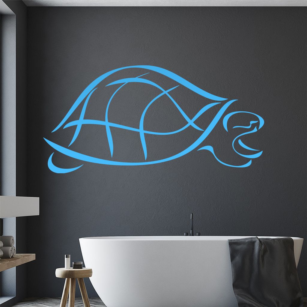 Schildkröte Linien Wandtattoo in 6 Größen - Wandaufkleber Wall Sticker - Dekoration, Küche, Wohnzimmer, Schlafzimmer, Badezimmer