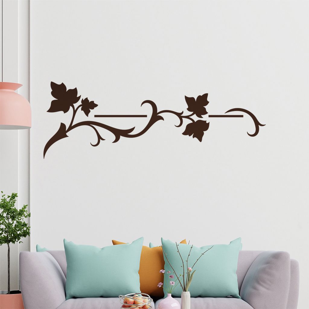 Blätter - Linien Wandtattoo in 6 Größen - Wandaufkleber Wall Sticker - Dekoration, Küche, Wohnzimmer, Schlafzimmer, Badezimmer