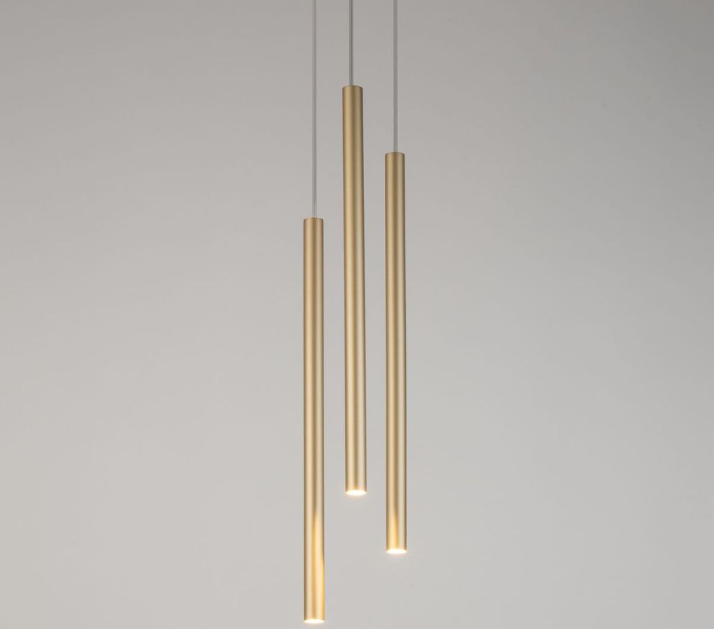 Lampa wisząca nowoczesna dekoracyjna potrójna okrągła złota Zdjęcie produktu 