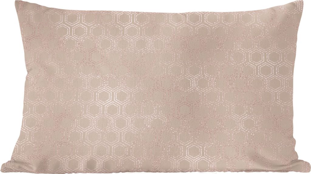 MuchoWow Zierkissen Sofakissen Wohnzimmer Dekokissen 60x40 cm Muster - Luxus - Rosa - Roségold - Kopfkissen - Polster mit Foto