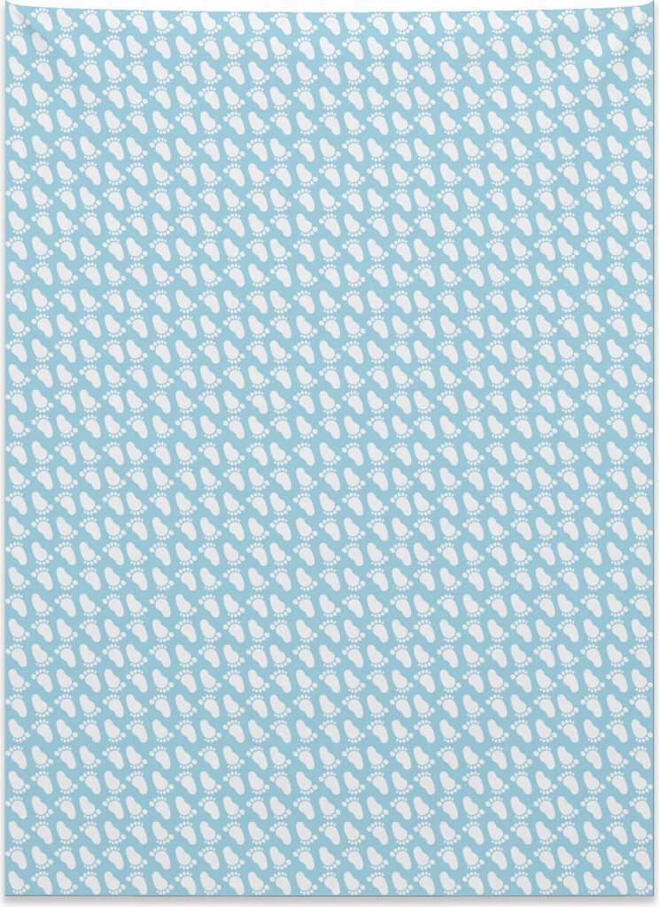 Abakuhaus Baby Wandteppich, Neugeborenes Fußabdruck-Kind aus Weiches Mikrofaser Stoff Kein Verblassen Klare Farben Waschbar, 110 x 150 cm, Hellbla...