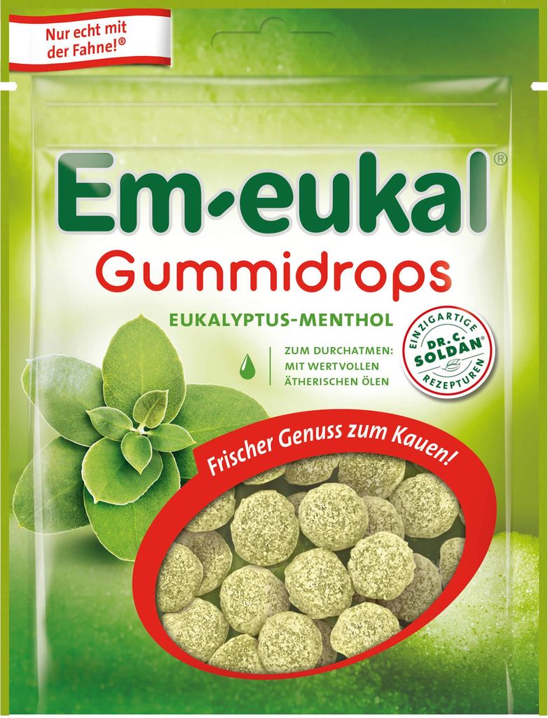 Em eukal gumové kapky eukalyptus mentol s jemnou cukrovou Obrázek produktu 