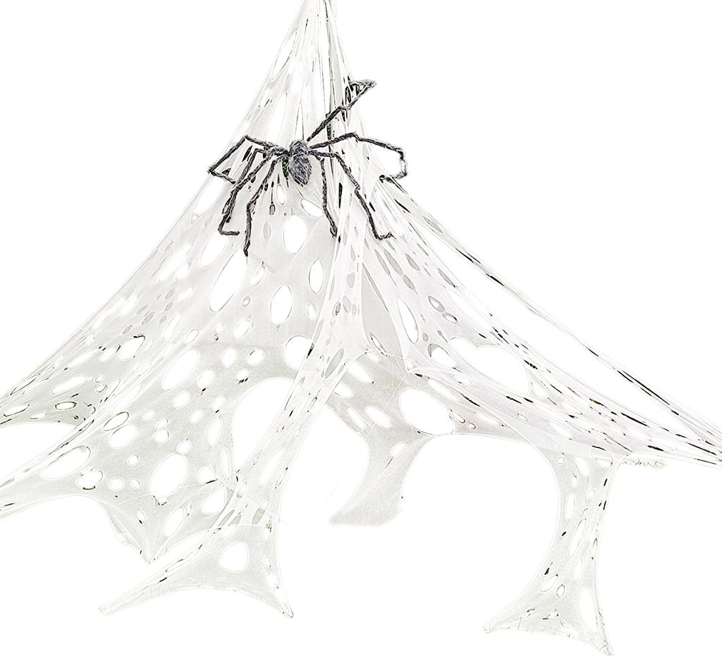 1 Set Halloween-Spinnennetz mit hohlem, dehnbarem Stoff, DIY, zuschneidbar, wiederverwendbar, für Urlaub, Outdoor, Garten, Spukhaus, Dekoration, S...
