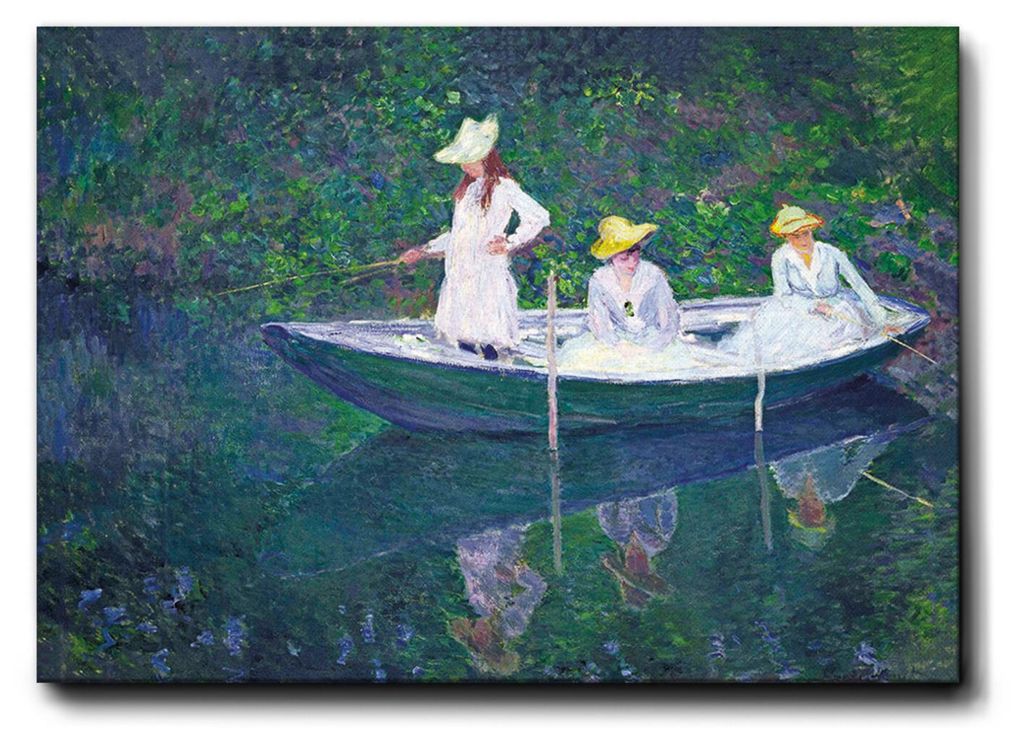 Giallobus - Bootsangeln - Claude Monet - 50L x 35B cm - Bild - Premium Loom Canvas mit hoher Dicke