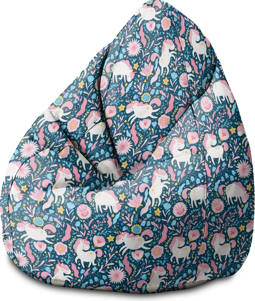 Dreamroots Bean Bag Unicorno 70x70x105 cm | Pouf Sacco Morbido Bambini