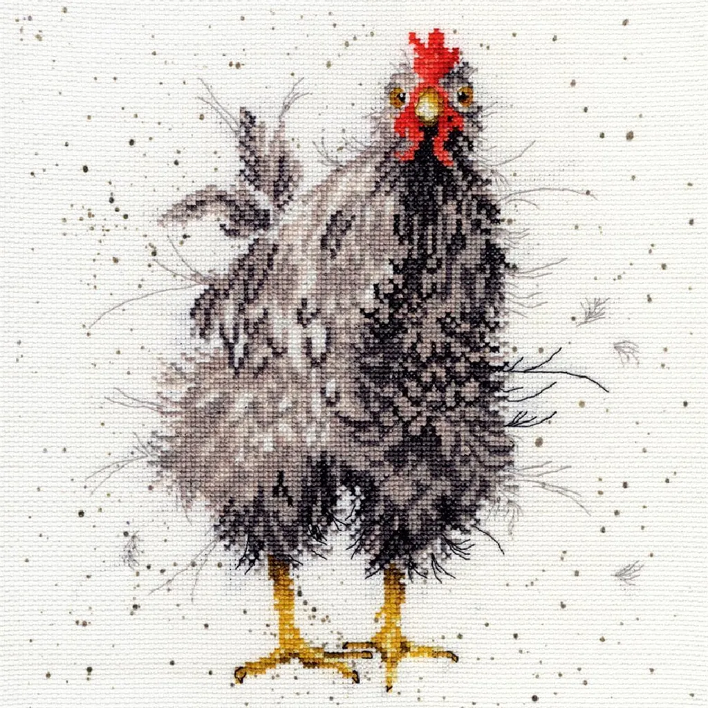 Kit Point de Croix 26x26 cm Bothy Threads Curious Hen - Déco Ferme