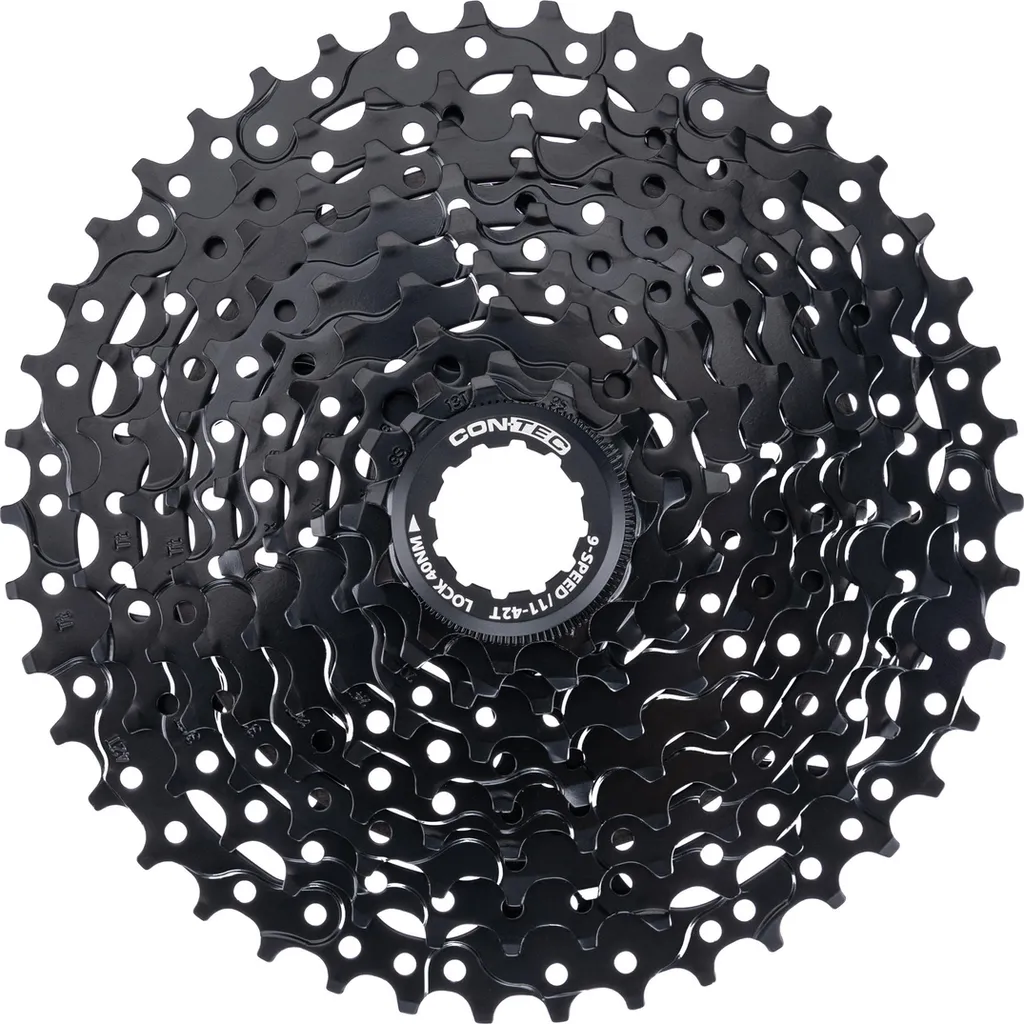 Cassette CONTEC CT 9 vitesses gradation HT 11-42 dents compatible HG noir