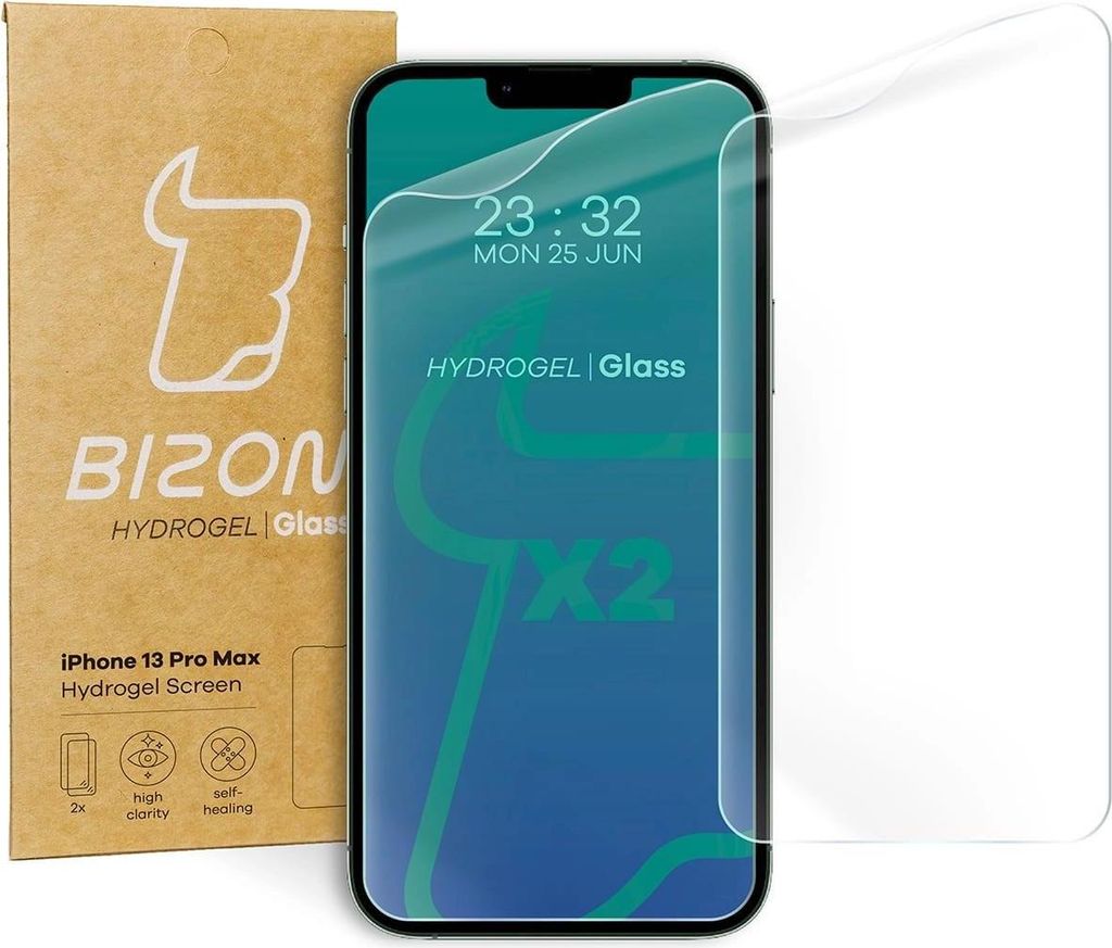 Bizon Glass Hydrogel Displayschutzfolie, iPhone 13 Pro Max, Produktbild 