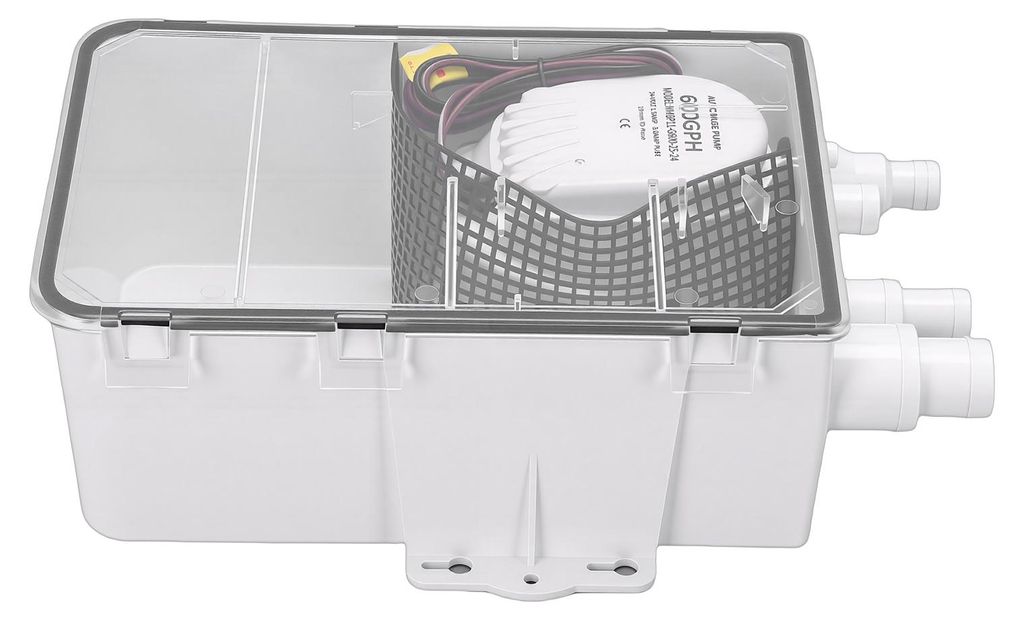 Dusch-Sumpfpumpenkasten 600 GPH Mehrfacheinlass-Design Marine-Dusch-Sumpfpumpen-Entwässerungssystem für Wohnmobile und Boote