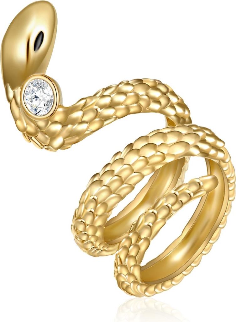 Lulu Jane Ring Schlange Metall-Legierung Kristalle von Swarovski 50070339 56