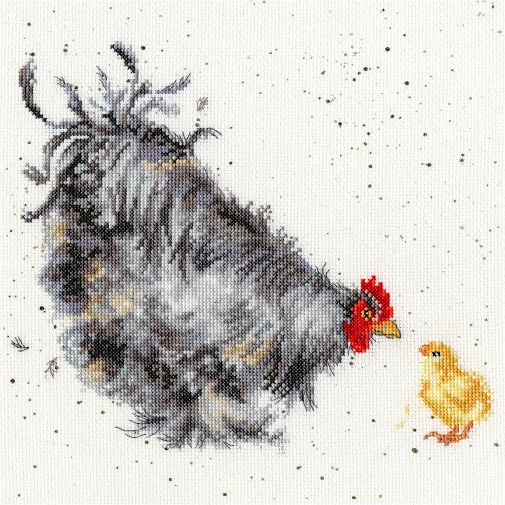 Broderie point de croix compté Mère Poule 26x26 cm Bothy Threads XHD50