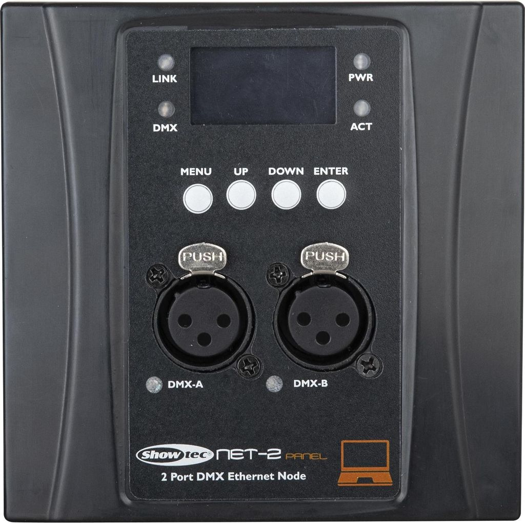 Showtec NET-2 Panel 3-polig - schwarzes Gehäuse