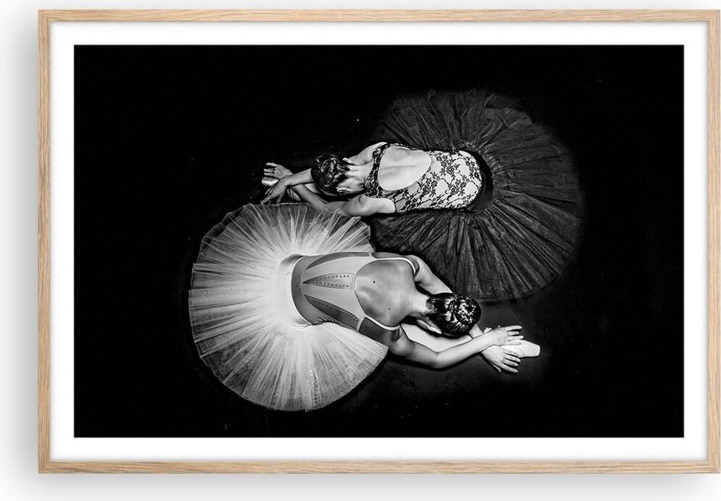 Gerahmtes Poster - Rahmen in heller Eiche - Ballerinas Produktbild 