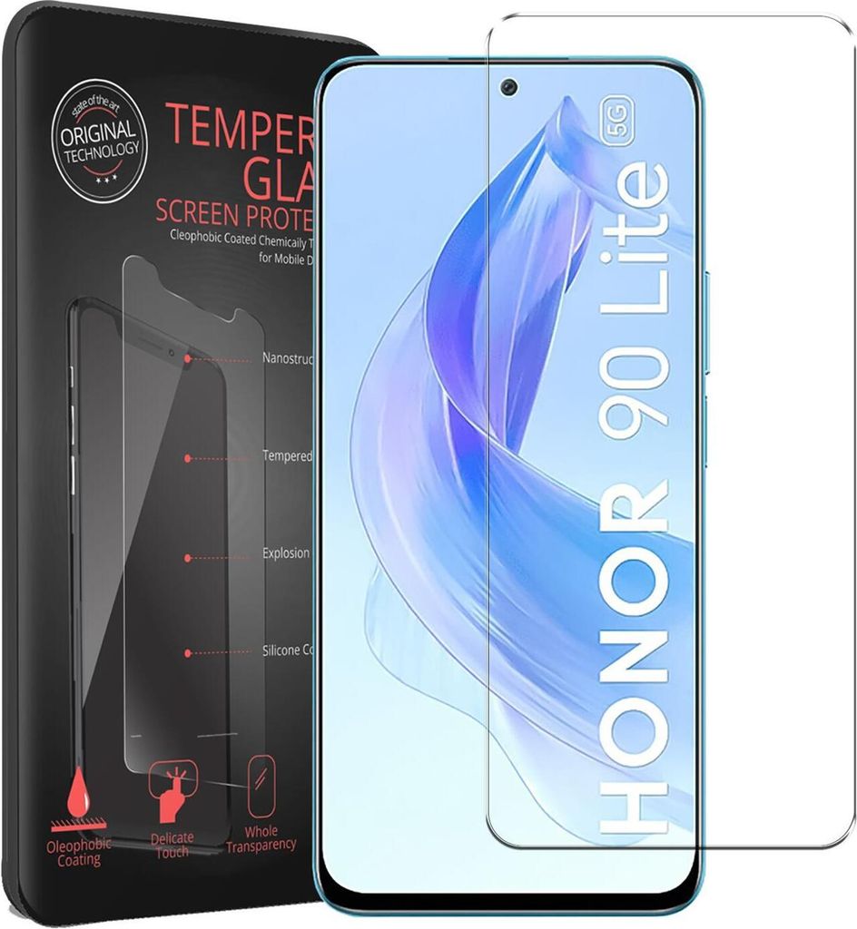 2x Conie Glasfolie für Honor 90 Lite Displayschutz Folie Panzer Glas Premium Schutzfolie Set Blasenfrei