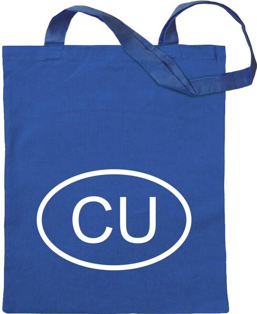 Kiwistar - Baumwolltasche - royalblau - Kuba CU - Tragetasche Stoffbeutel Umhängetasche langer Henkel