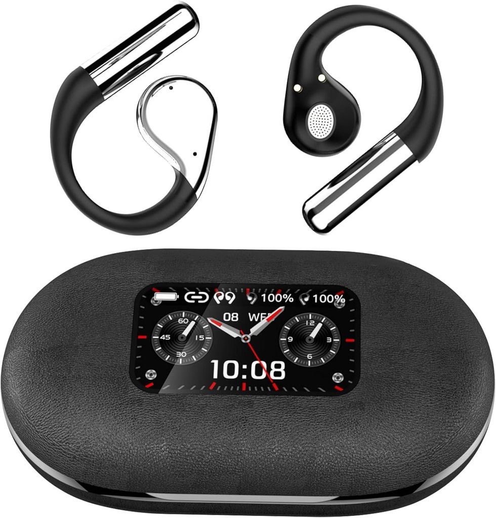Open-Ear-Headset mit kabellosem Betrieb, Farb-Touchscreen, Bluetooth 5.4, Lange Akkulaufzeit, IPX5-Wasserdichtigkeit, ENC-Rauschunterdrückung