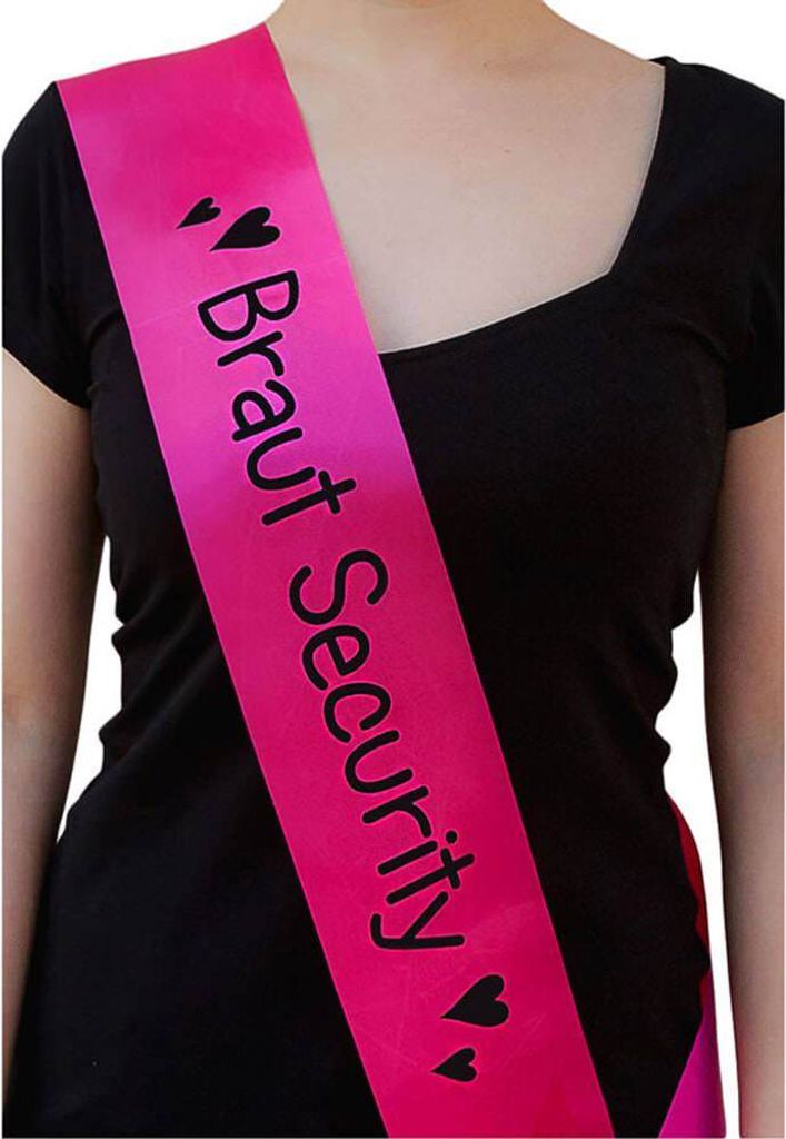 Oblique Unique Schärpe Braut Security JGA Junggesellinnenabschied Hen Party pink