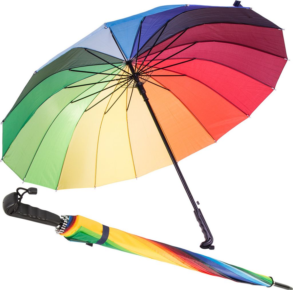 Verk 25015 Großschirm Regenbogenschirm robust Automatik Produktbild 