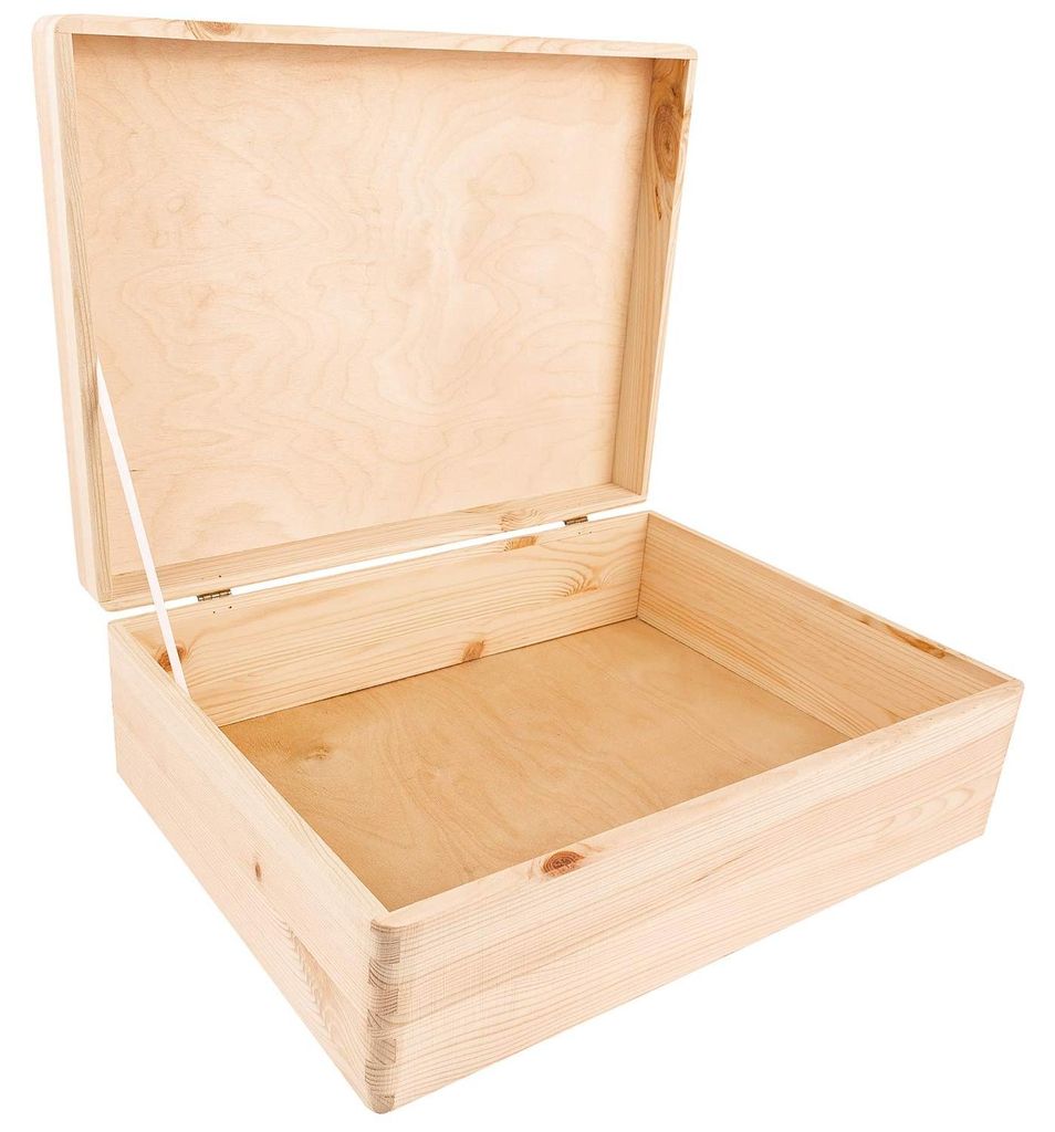 Creative Deco XL Houten Doos Opberg-Kist, 40 x 30 x 14 cm Productafbeelding 