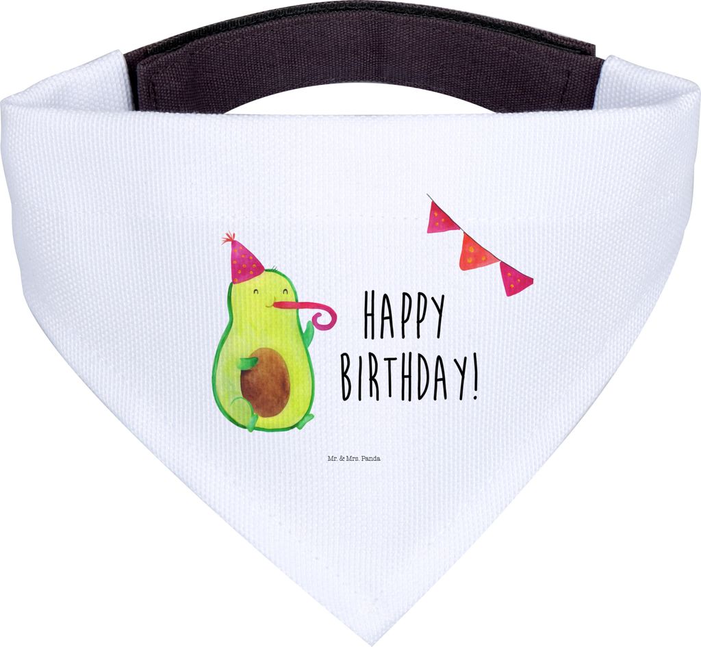 Mr. & Mrs. Panda Tuch Avocado Geburtstag - Weiß - Geschenk, Party, Halstuch, Für Hunde, Feier, Hund, Alles Gute, Happy Birthday, Hundehalstuch