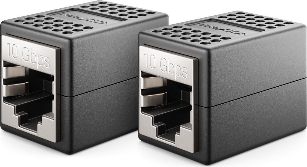 deleyCON LAN Kabel Verlängerung RJ45 Kupplung (10 Gbit/s) Verbinder für Cat8/Cat7/Cat6/Cat5 Ethernet Cable Patchkabel Netzwerkkabel Netzwerk Adap...