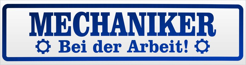 Kiwistar Mechaniker bei der Arbeit Magnetschild Schild magnetisch - 45cm Blau - reflektierend - Magnetfolie für Auto PKW Kfz