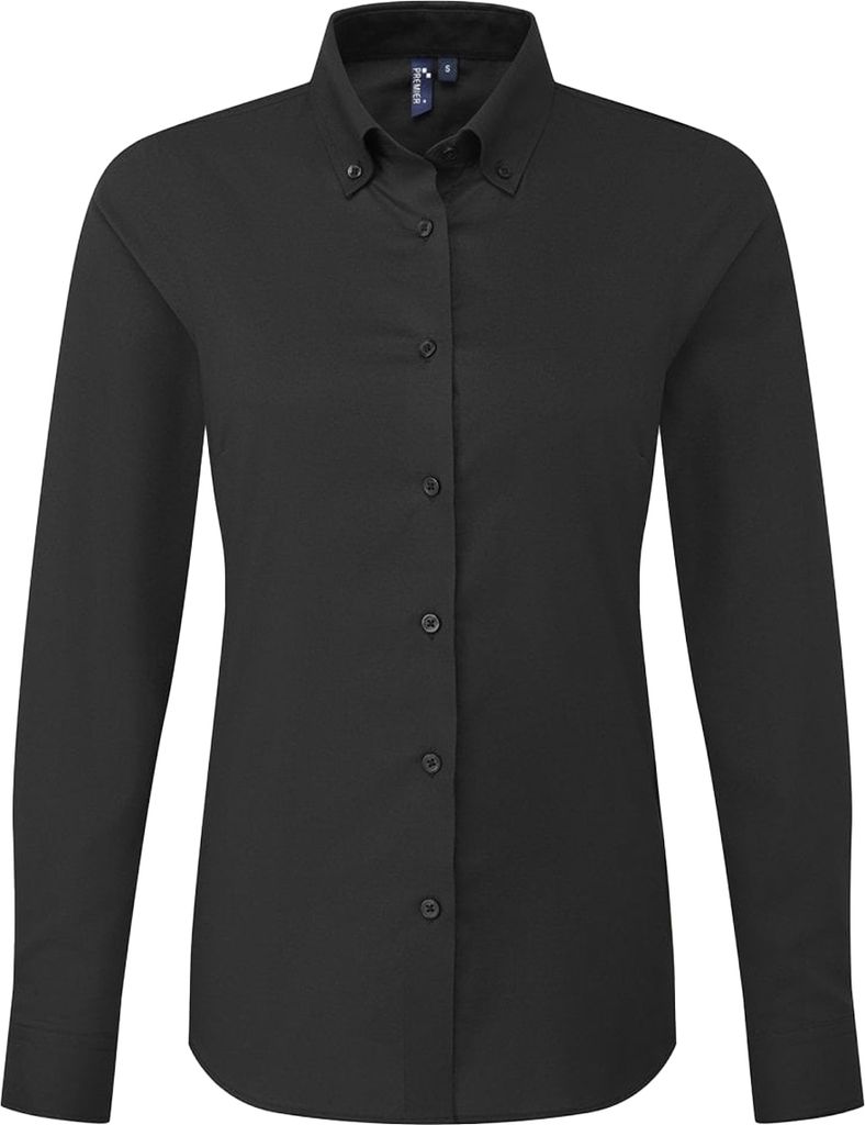 Premier - "Supreme" Hemd für Damen Langärmlig RW10700 (3XL) (Schwarz)