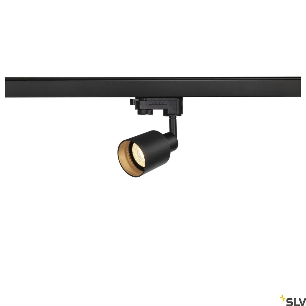 Spot sur rail triphasé Puri Track Glas noir luminaire intérieur moderne