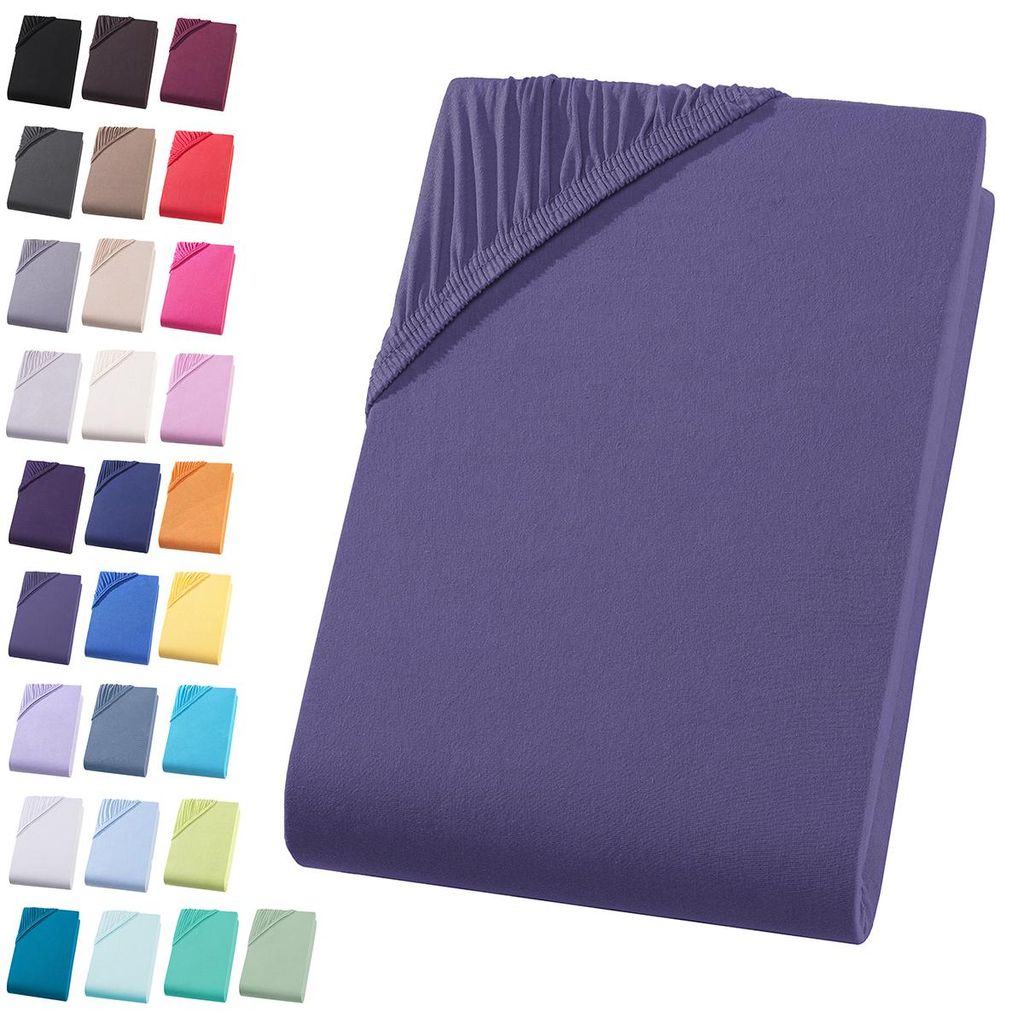 Jersey Spannbettlaken 90-100x200 cm Spannbettuch 100% Produktbild 