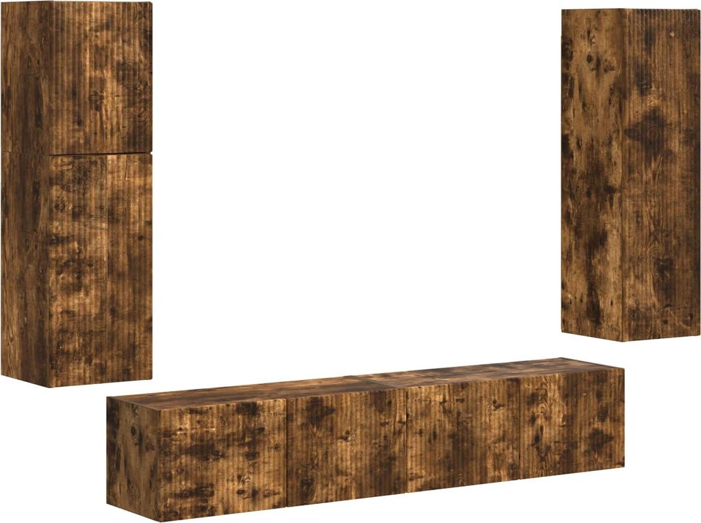 TV-Schrankset 4 pcs Geräucherte Eiche Holzwerkstoff