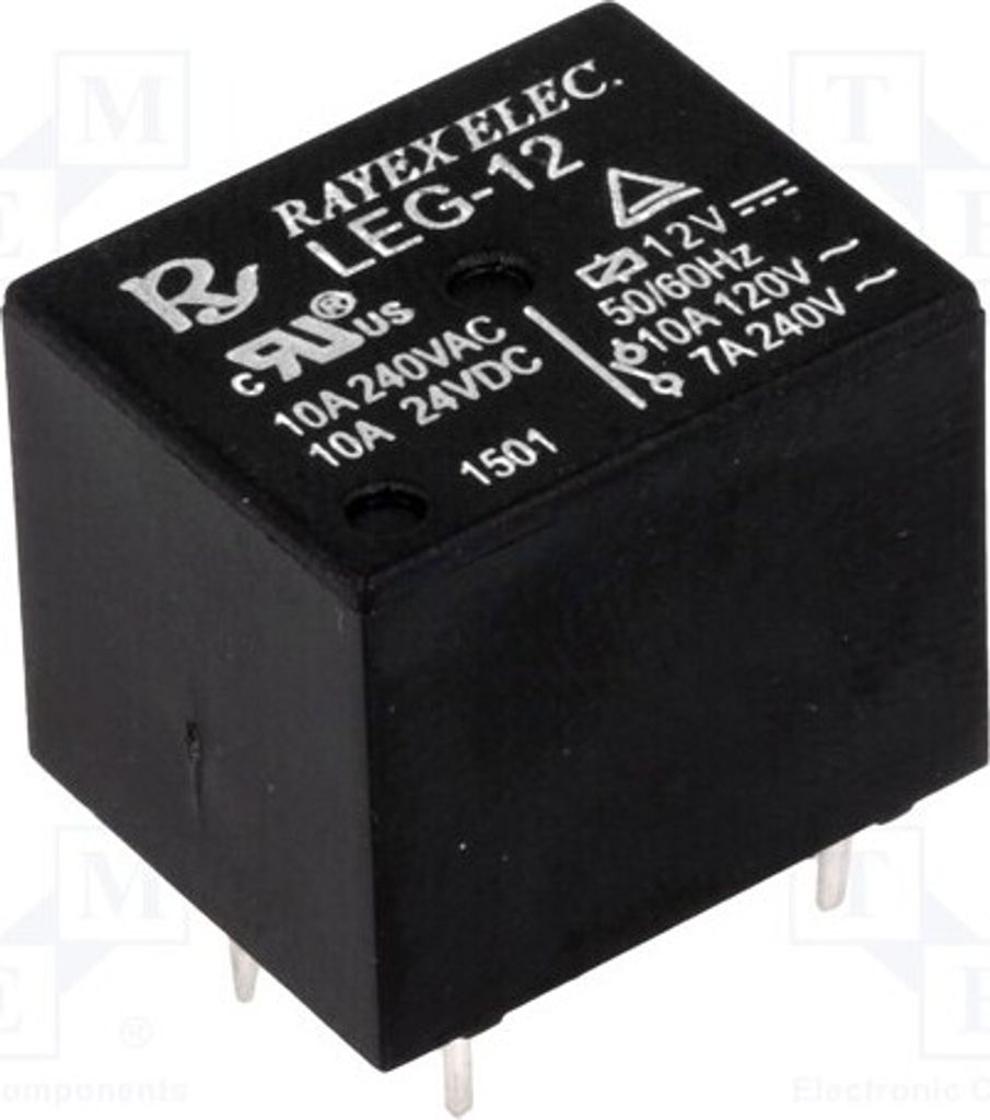 2x Relais: elektromagnetisch 10A/120VAC USpule : 12VDC Mini LEG-12 Elektromagnet