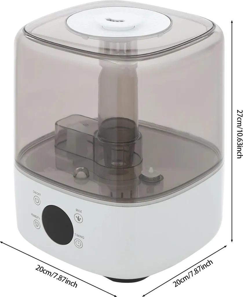 Humidificateur programmable blanc avec minuterie et commande à distance
