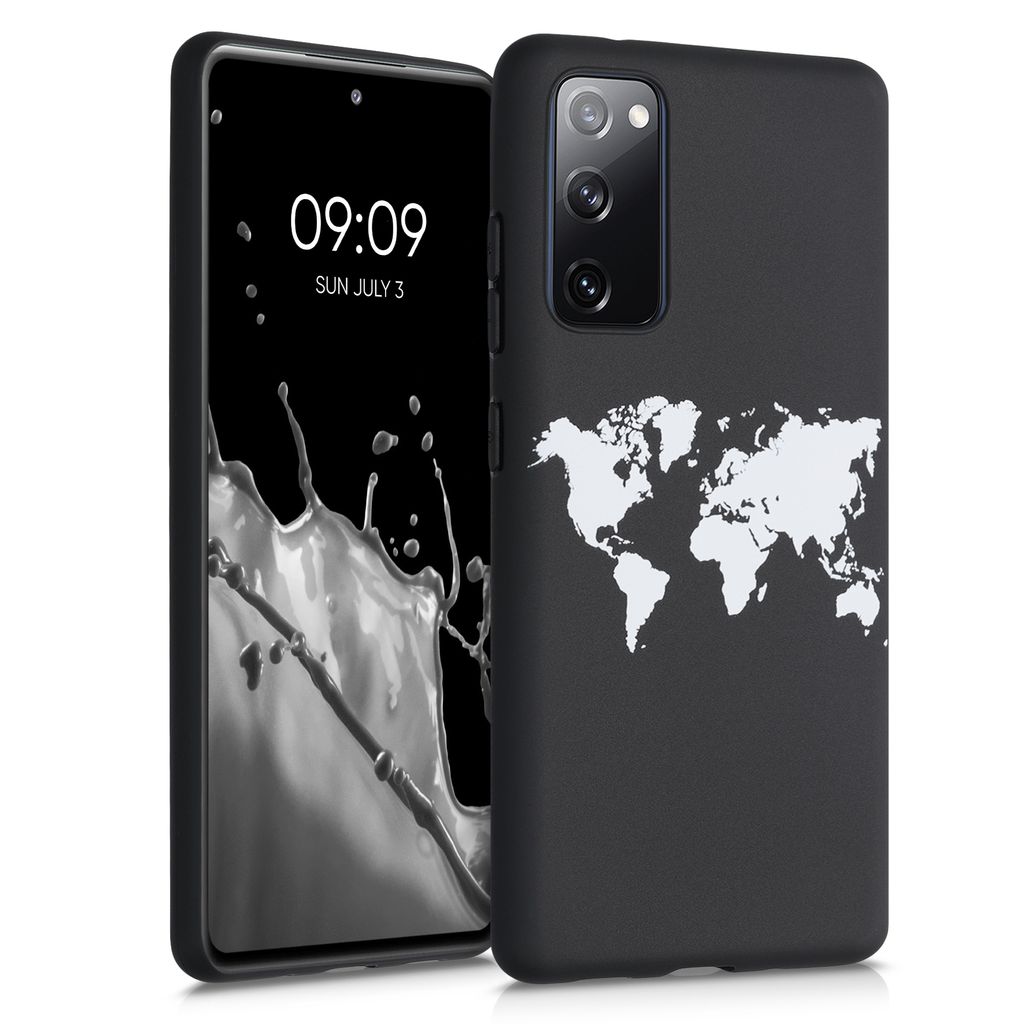 Travel Umriss Weiß Schwarz Handyhülle Silikon Case kwmobile Hülle kompatibel mit Samsung Galaxy A40