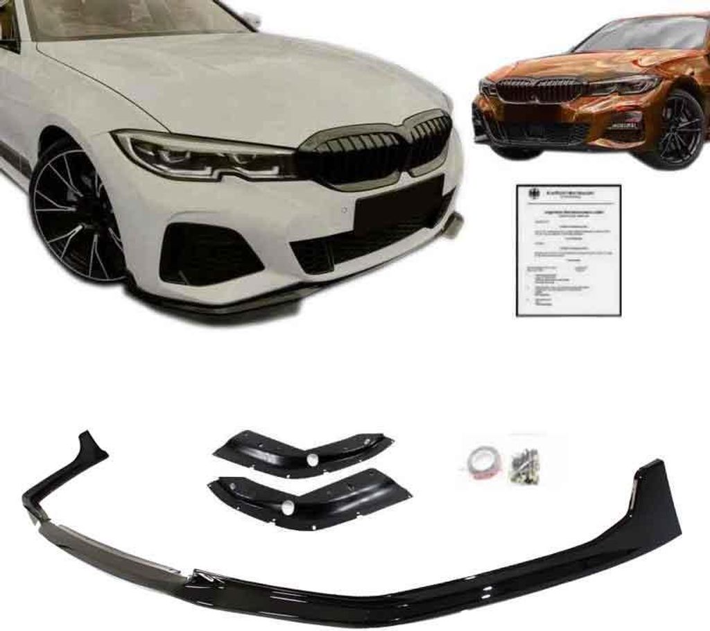Front Spoilerlippe unten Performance schwarz glänzend paßt für BMW 3er G20 G21 Stoßstange