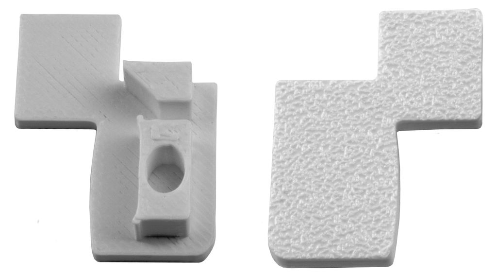 T-40 LED Alu Fliesenprofil Treppenprofil Stufen 12mm weiss Endkappe rechts