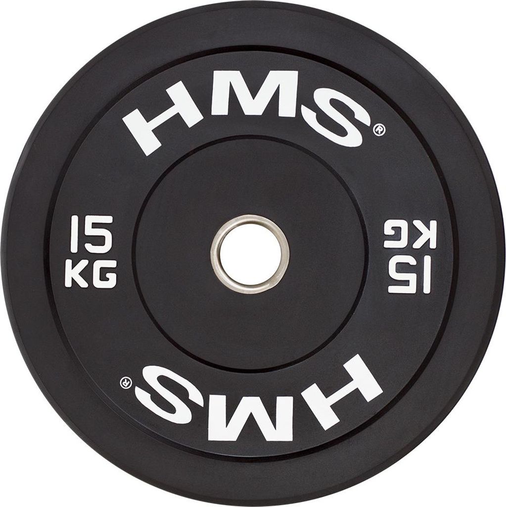 HMS BBR15 Olympische Hantelscheibe aus Gummi, 15 kg, schwarz