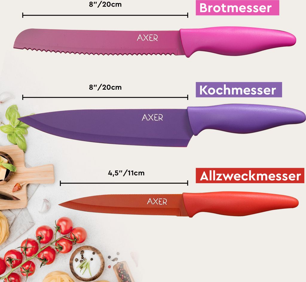 Messerset Für Küche - 3-teilig - Buntes | Kaufland.de