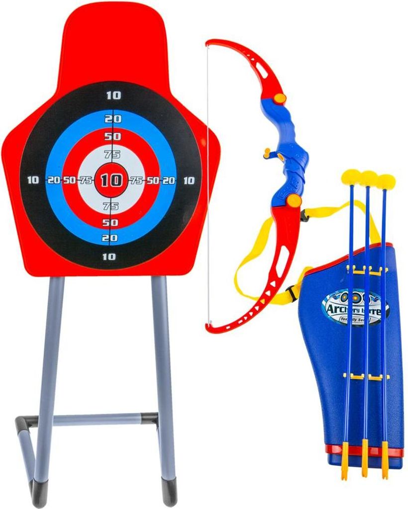 Bogenschützen-Set: Bogen + Köcher mit Pfeilen und Schild