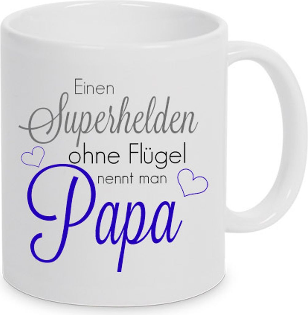 TassenKing - Einen Superheld ohne Flügel nennt man Papa - Tasse - Kaffeetasse - Tasse mit Spruch