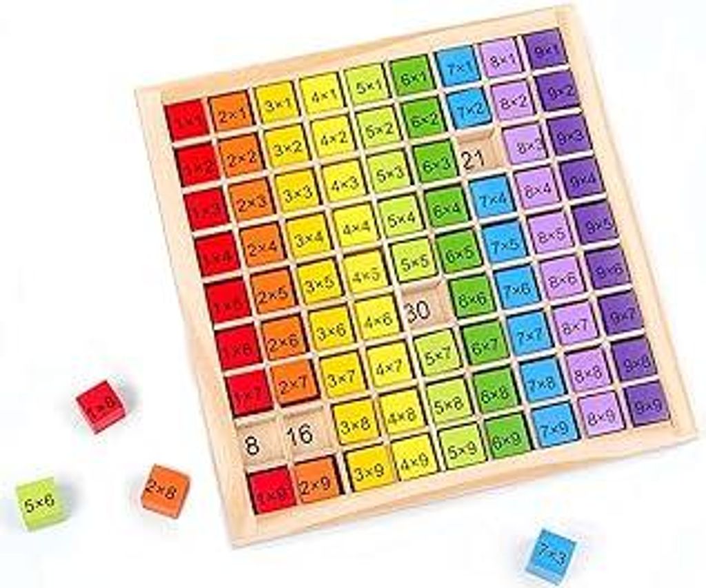 Morofme 1x1 Lernen Rechenbrett, Hölzerne Montessori Mathe Lernbrett für Grundschüler, 1x1 99 Multiplikationsbrett Mathe Arithmetik Lehrmittel, K...