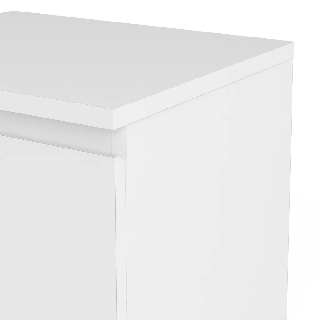 Table de chevet NOVA blanche laquée robuste et facile à monter pour lit - 14