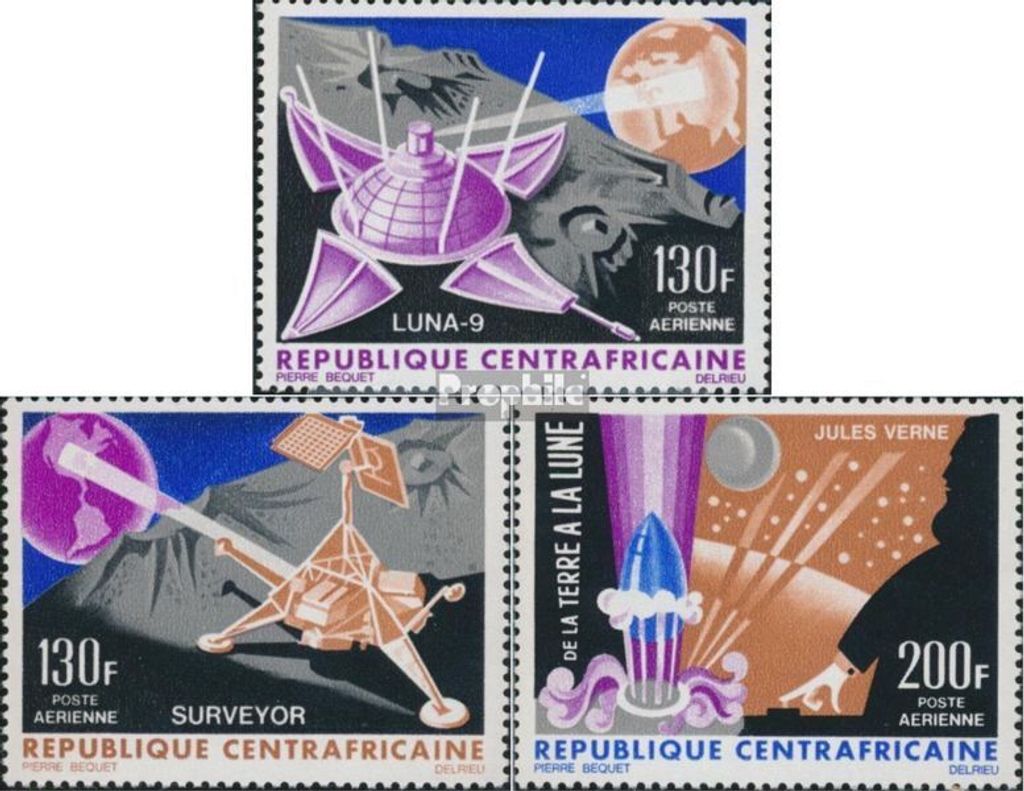 Briefmarken Zentralafrikanische Republik 1966 Mi 116-118 Produktbild 