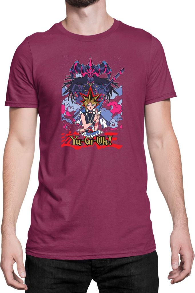 Herren T-Shirt Japan Anime Manga Yu Gi Oh, Man XL / Burgundy