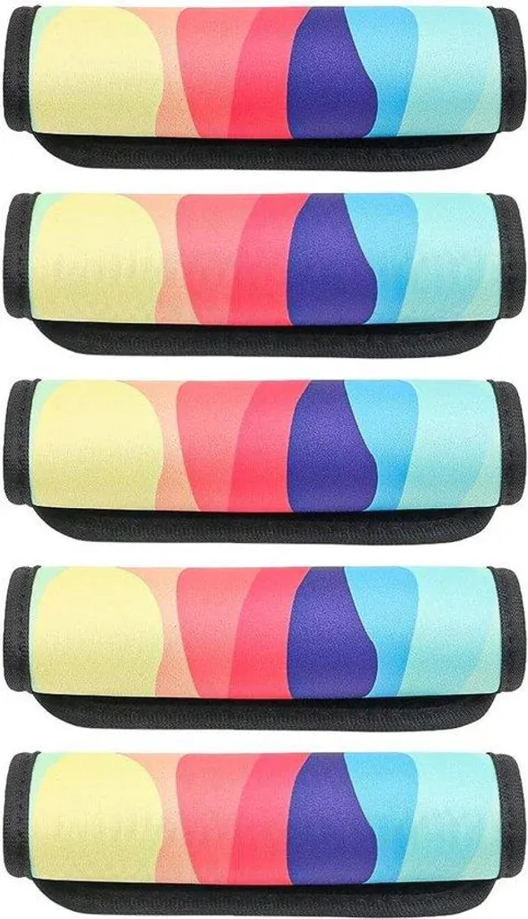Stop aux Valises Perdues ! Lot 5 Étiquettes Vertes Néoprène Easy Grip