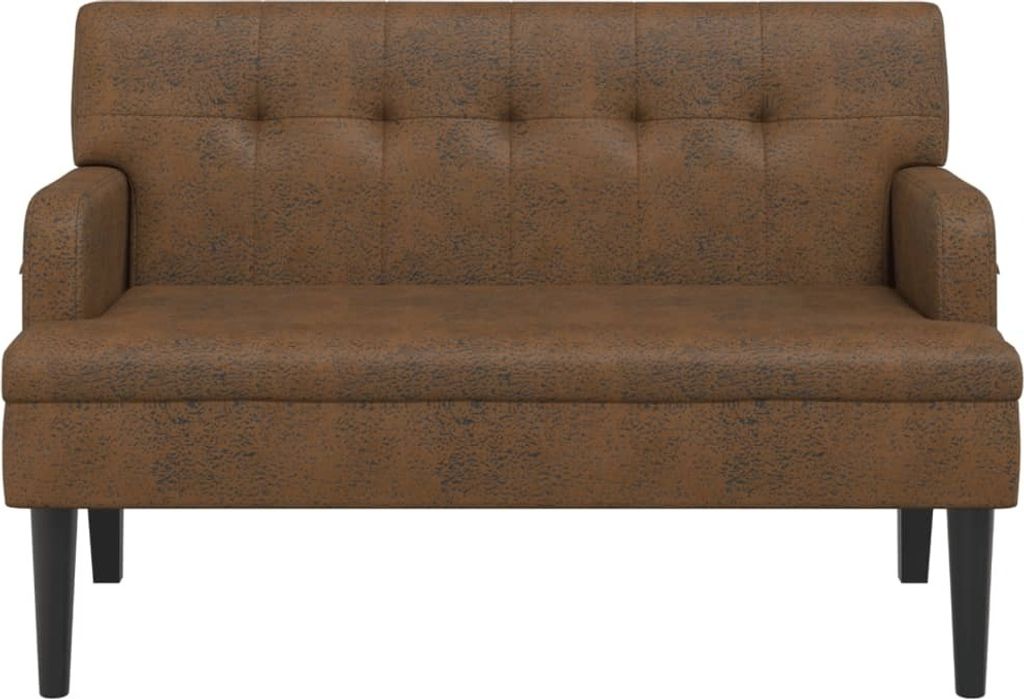 "Winterschlussverkauf " Sitzbank mit Rückenlehne Braun 112x65,5x75 cm Wildleder-Optik NeuMöbel 3271911